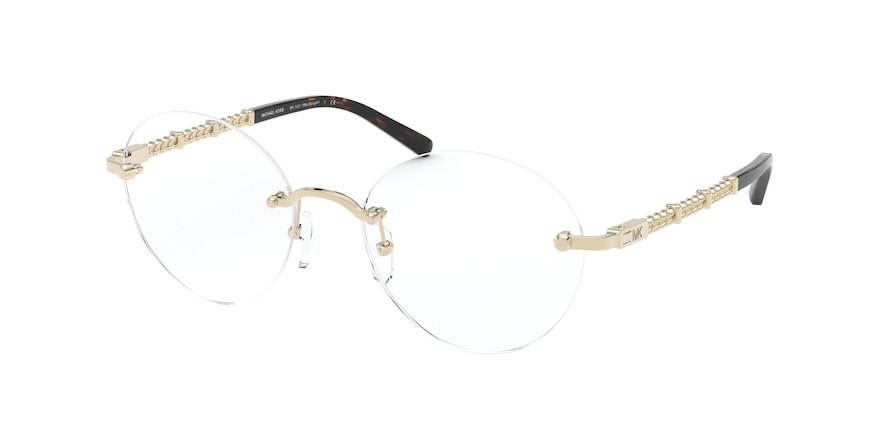 Michael Kors MACDOUGAL MK3037 Round Eyeglasses  1014-LIGHT GOLD 52-18-140 - Color Map gold