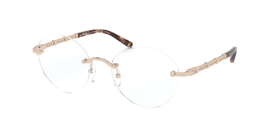 Michael Kors MACDOUGAL MK3037 Round Eyeglasses  1108-ROSE GOLD 52-18-140 - Color Map gold