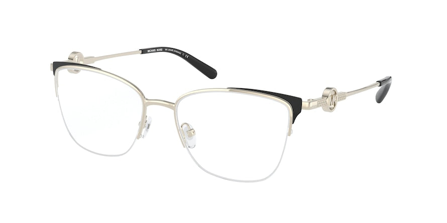 Michael Kors ODESSA MK3044B Square Eyeglasses  1014-LIGHT GOLD/BLACK 53-17-140 - Color Map gold