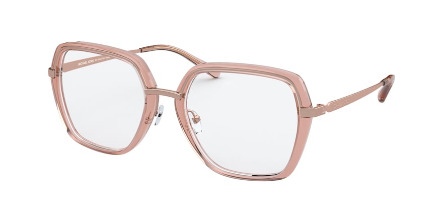 Michael Kors POINT REYES MK3045 Irregular Eyeglasses  1108-ROSE GOLD/CAMILA ROSE TRANSPAR 54-19-140 - Color Map pink