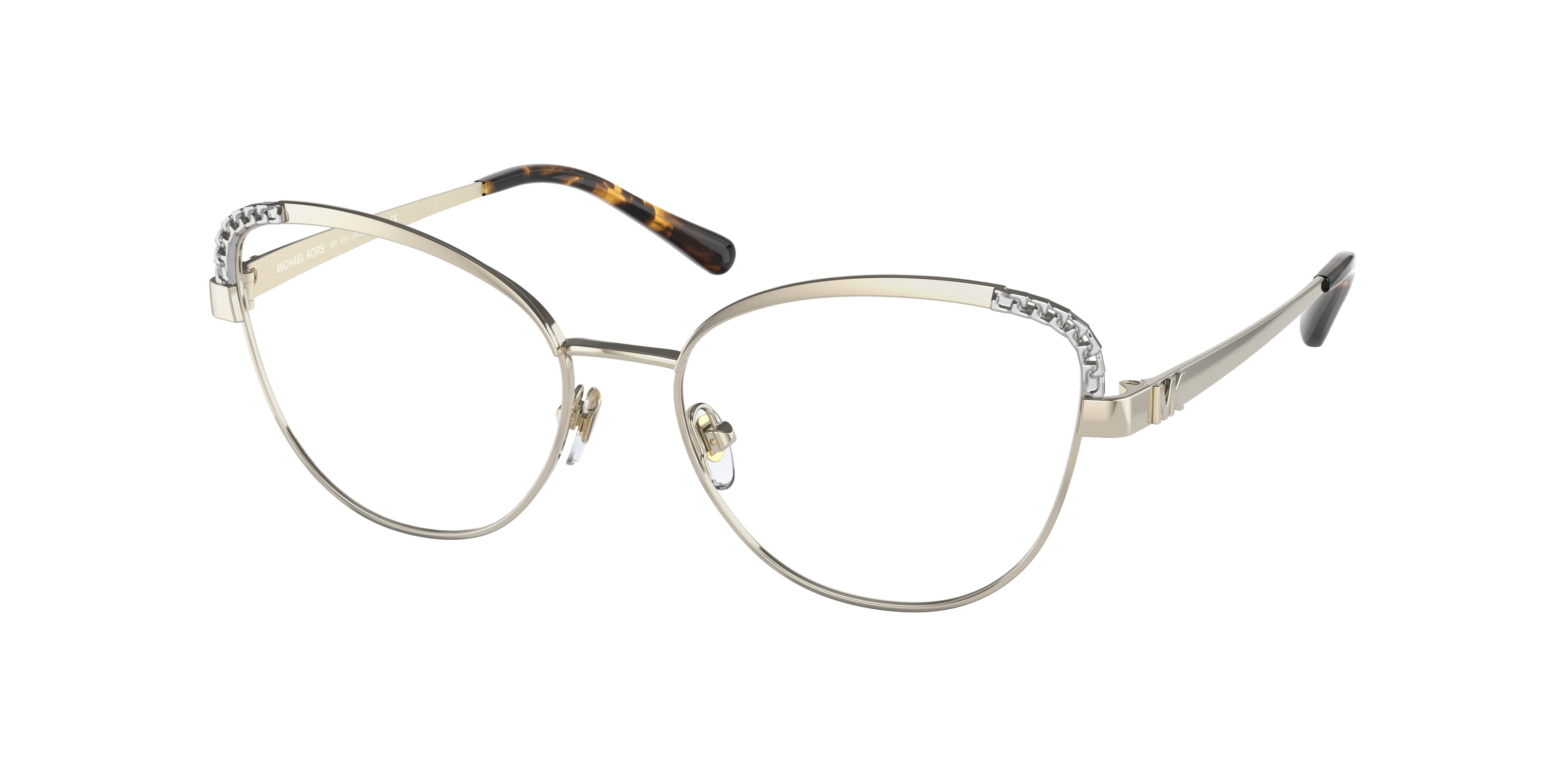 Michael Kors ANDALUSIA MK3051 Cat Eye Eyeglasses  1014-Light Gold 53-140-16 - Color Map Gold
