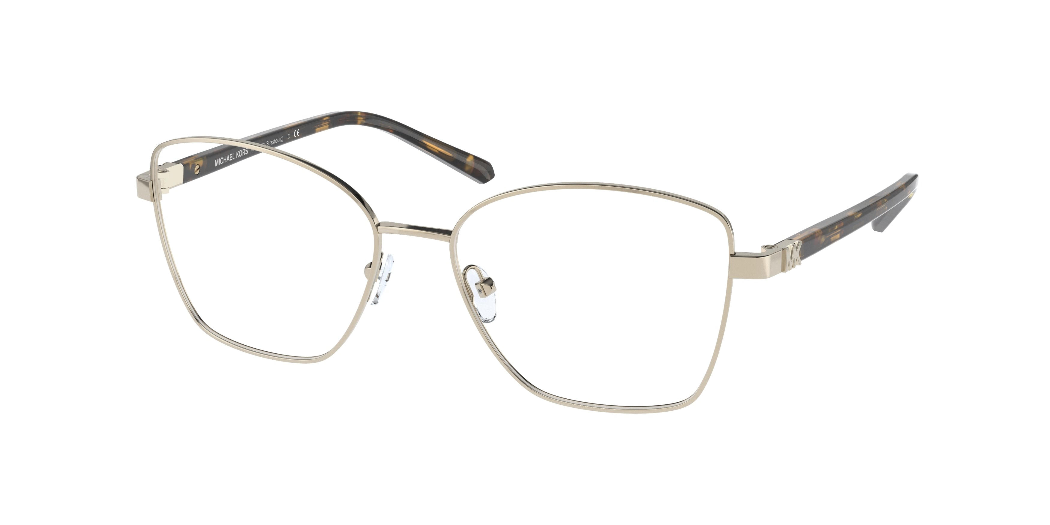 Michael Kors STRASBOURG MK3052 Square Eyeglasses  1014-Light Gold 52-140-16 - Color Map Gold