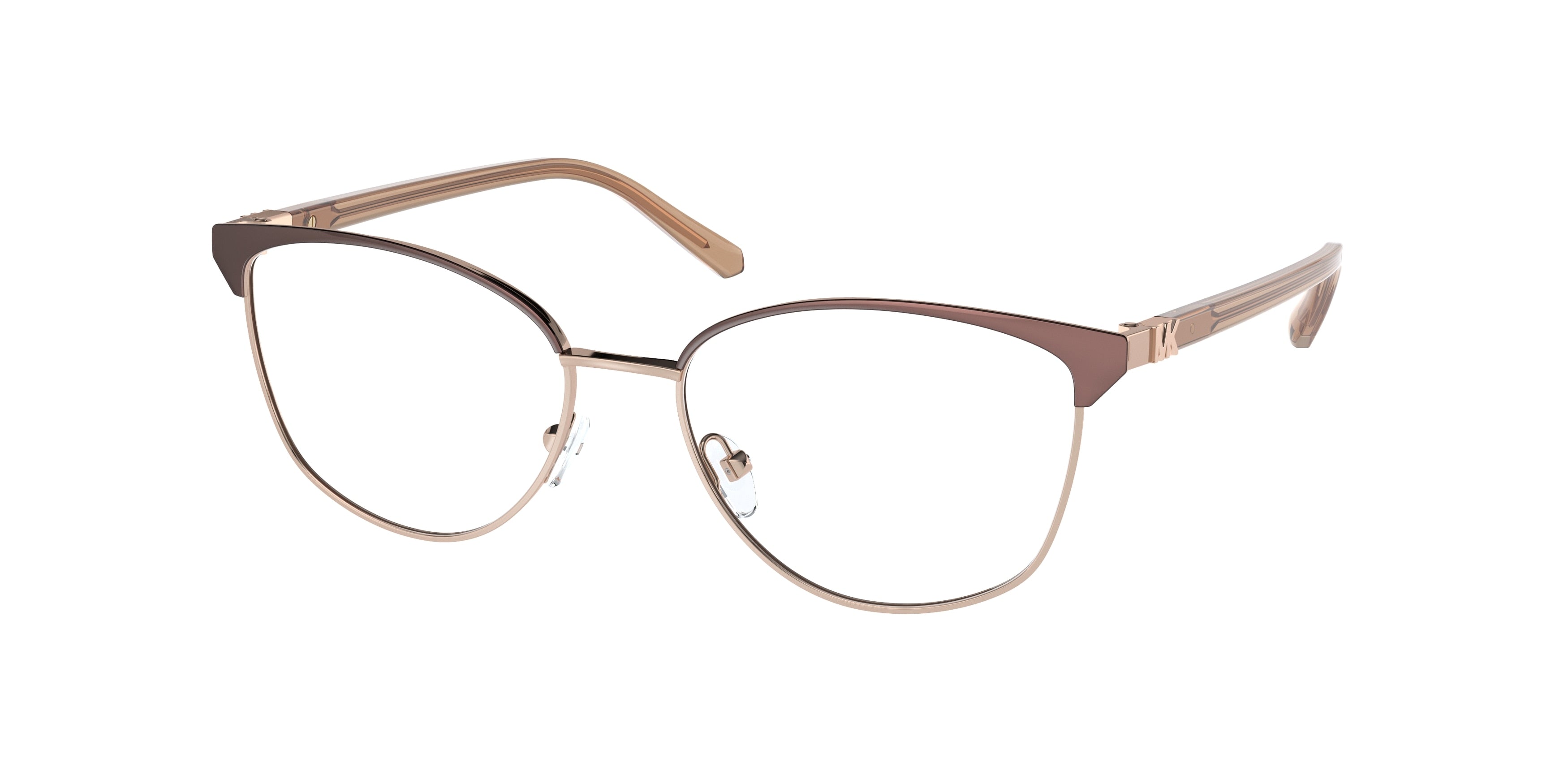 Michael Kors FERNIE MK3053 Cat Eye Eyeglasses  1108-Satin Brown/Rose Gold 54-140-16 - Color Map Brown