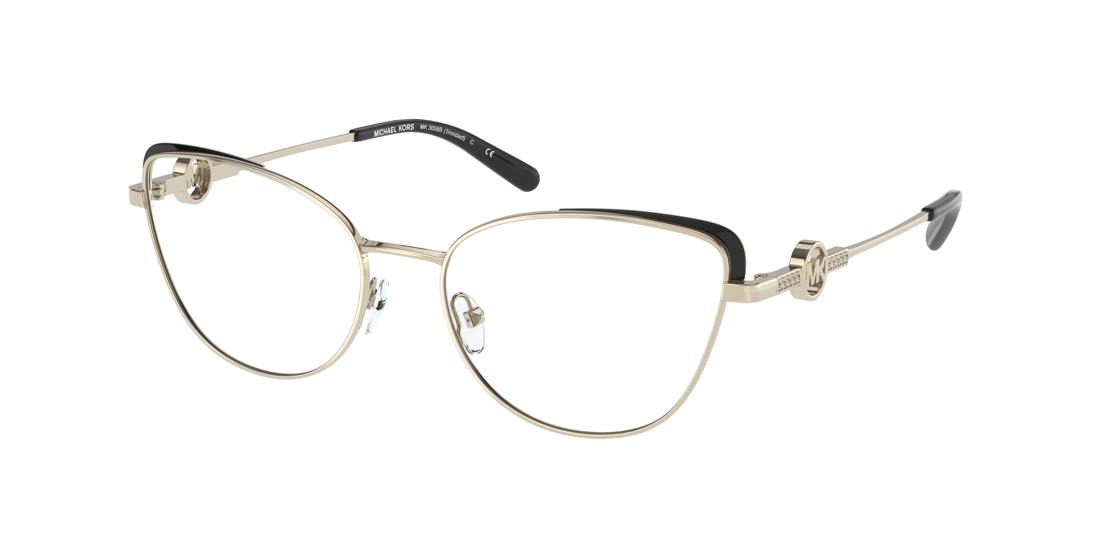 Michael Kors TRINIDAD MK3058B Cat Eye Eyeglasses  1014-Light Gold 54-140-17 - Color Map Gold