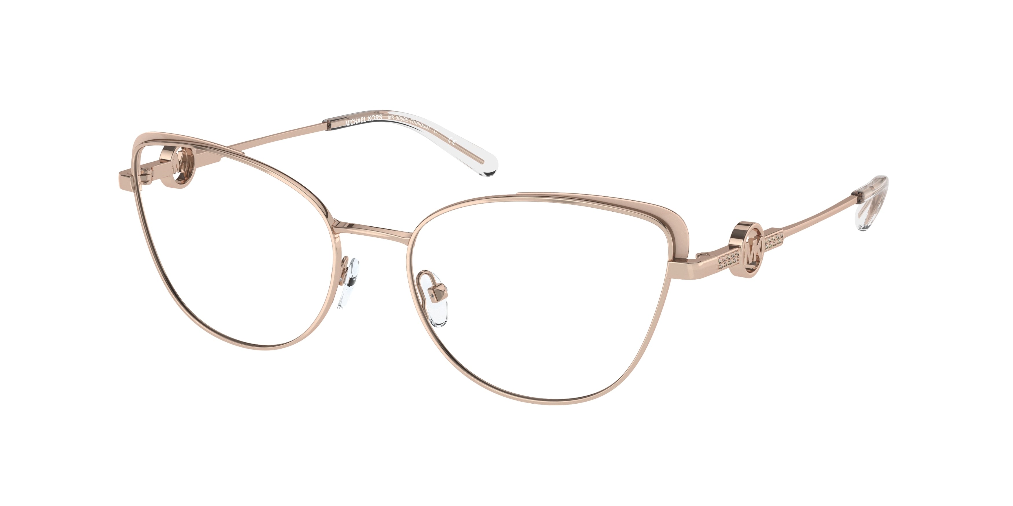 Michael Kors TRINIDAD MK3058B Cat Eye Eyeglasses  1108-Rose Gold 54-140-17 - Color Map Gold