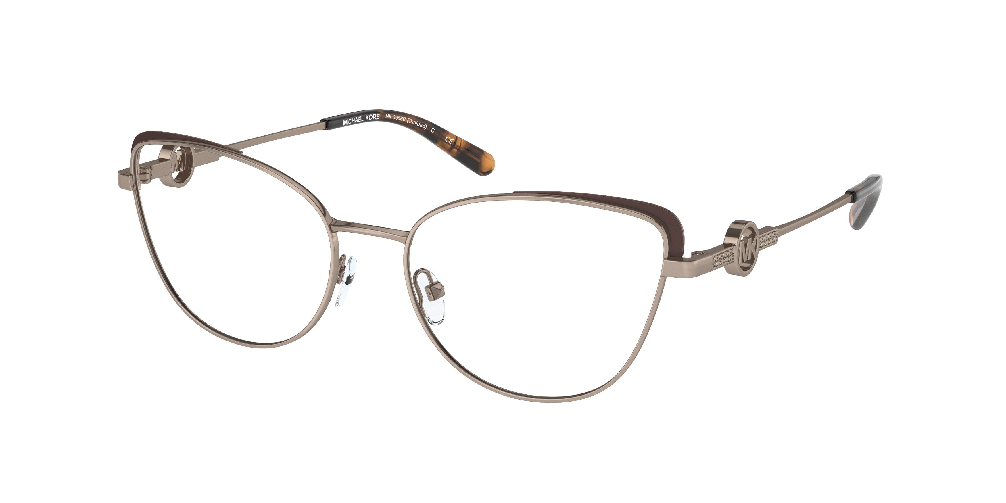 Michael Kors TRINIDAD MK3058B Cat Eye Eyeglasses  1213-Mink 54-140-17 - Color Map Brown