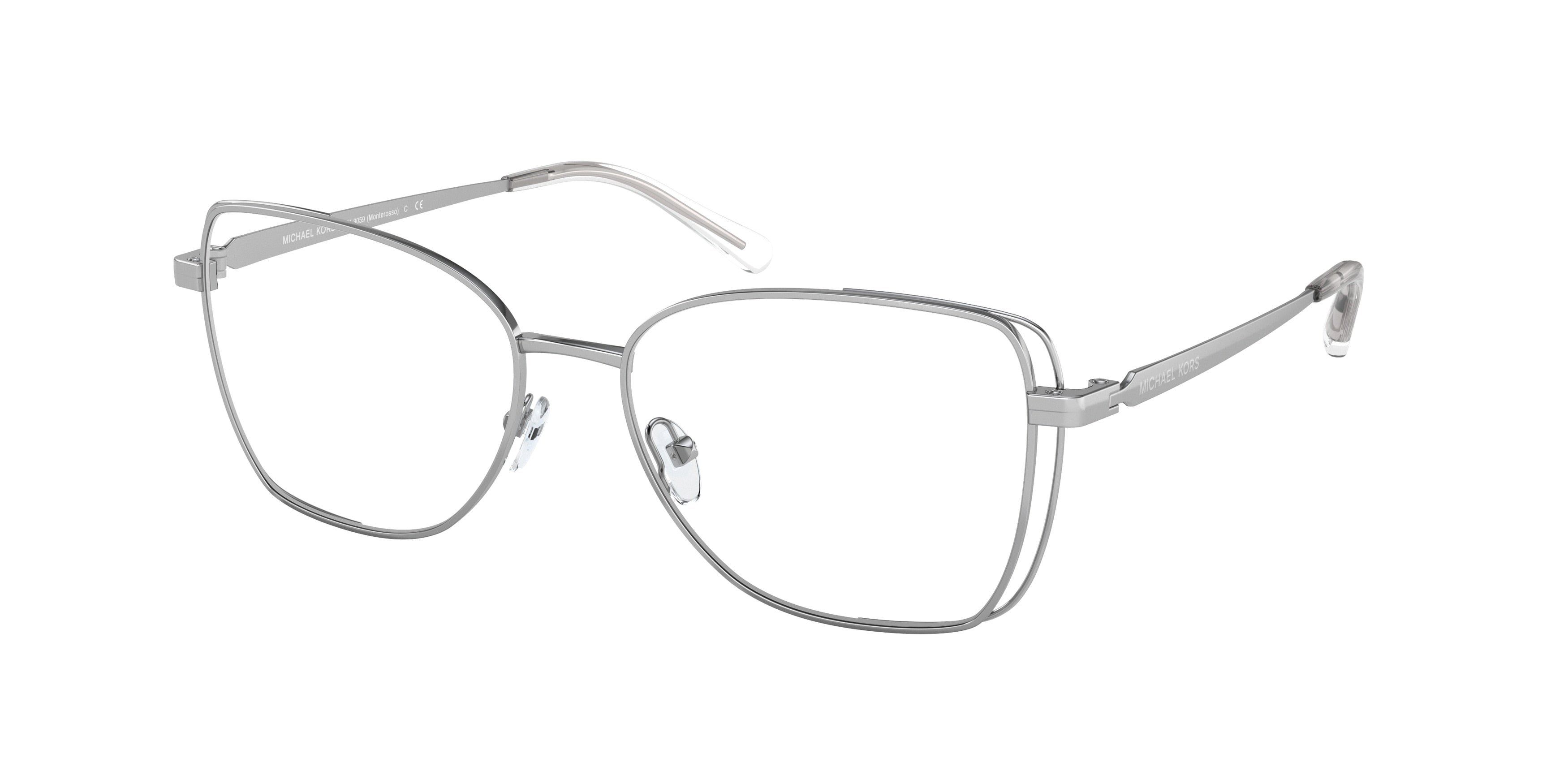 Michael Kors MONTEROSSO MK3059 Square Eyeglasses  1153-Silver 54-140-16 - Color Map Silver