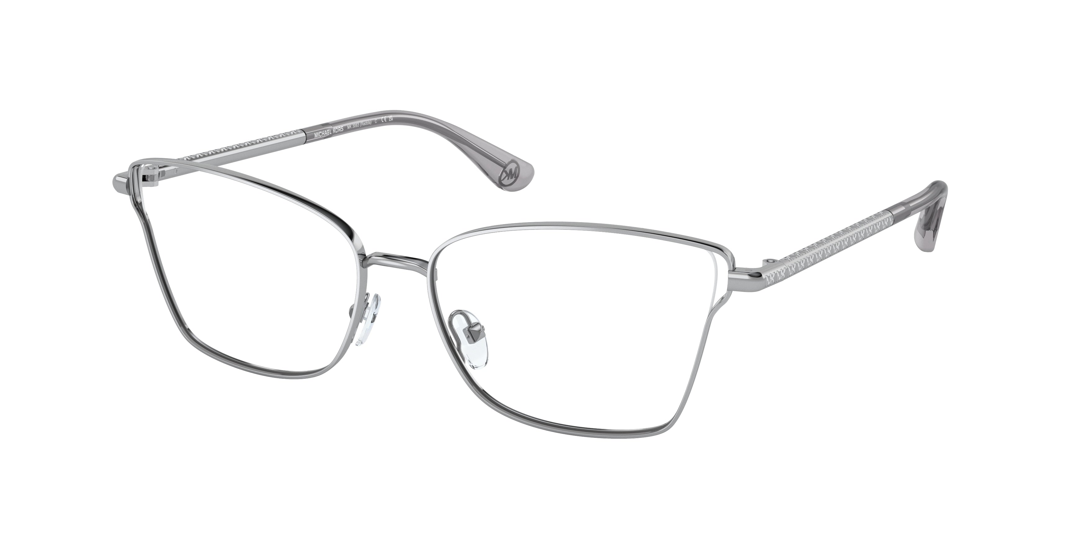 Michael Kors RADDA MK3063 Rectangle Eyeglasses  1153-Silver 55-140-15 - Color Map Silver