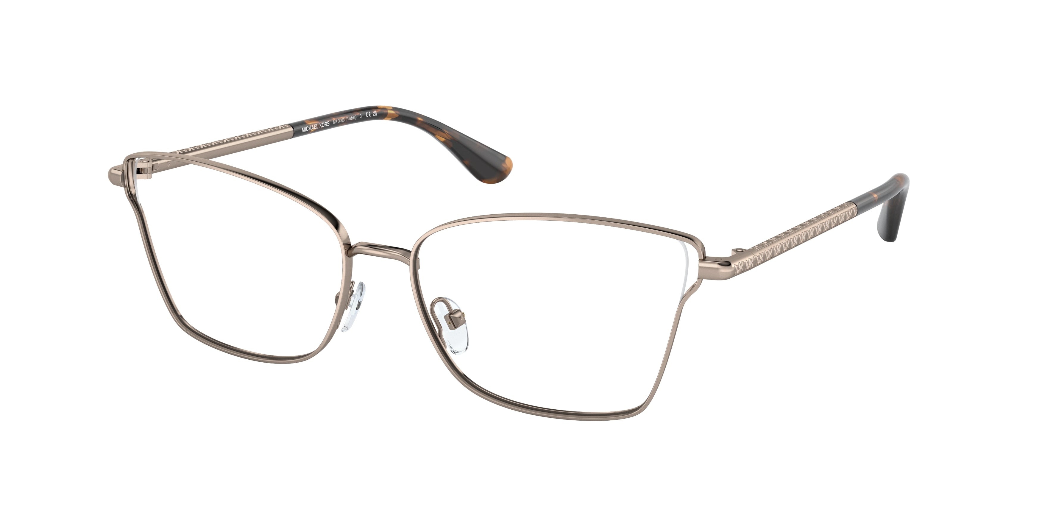 Michael Kors RADDA MK3063 Rectangle Eyeglasses  1213-Mink 55-140-15 - Color Map Brown
