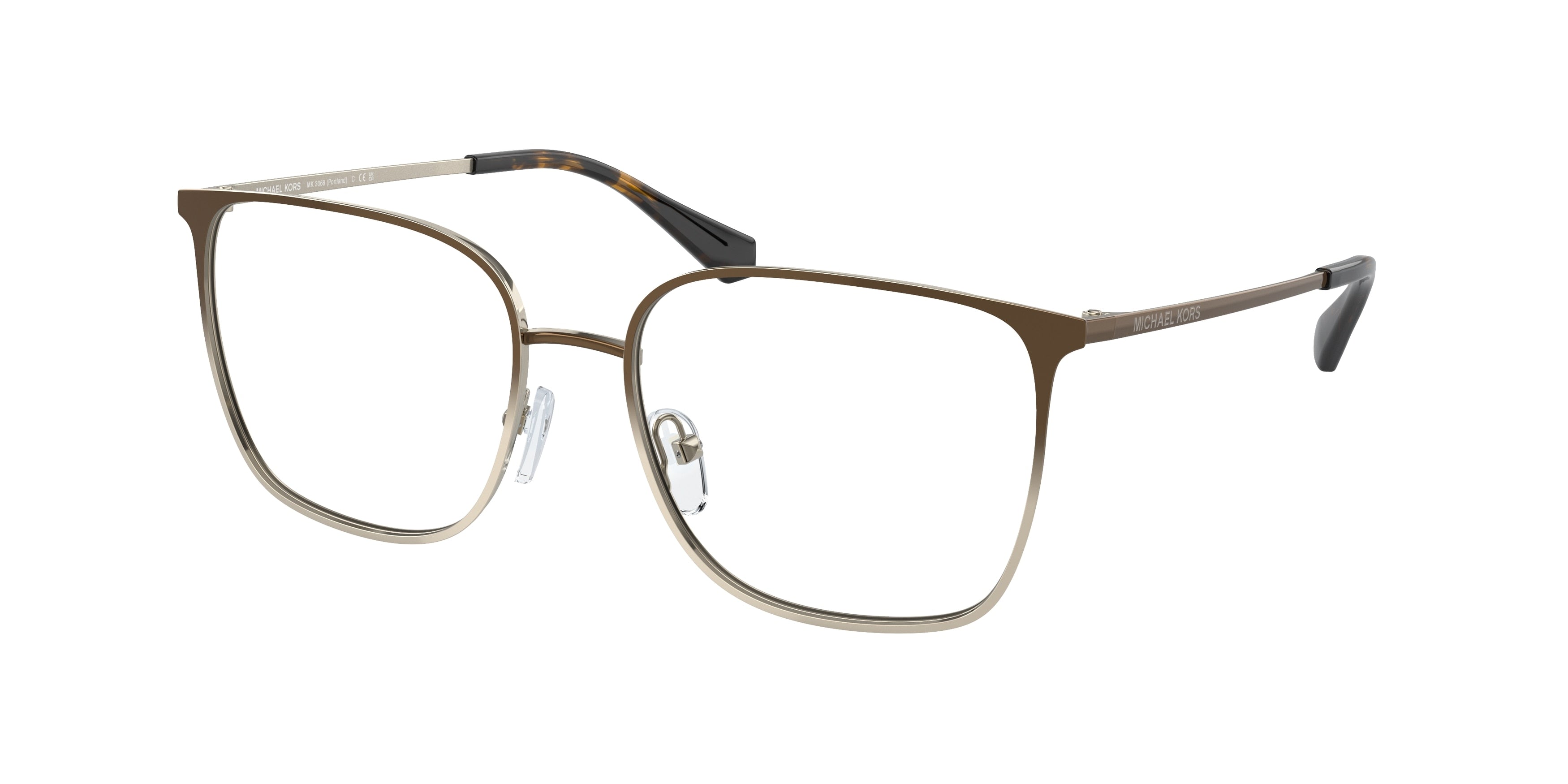 Michael Kors PORTLAND MK3068 Square Eyeglasses  1014-Mink Light Gold Gradient 54-140-17 - Color Map Gold