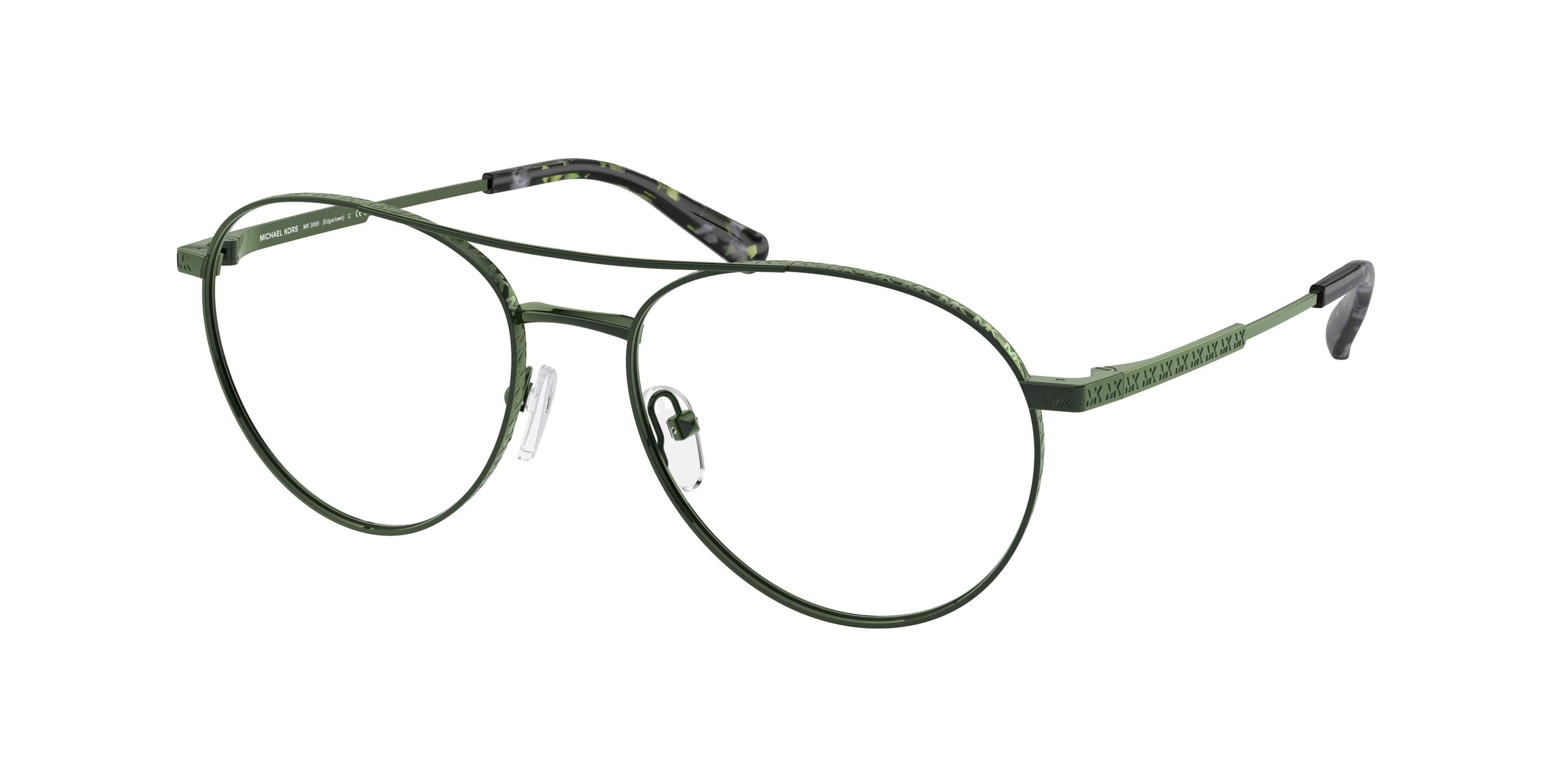 Michael Kors EDGARTOWN MK3069 Round Eyeglasses  1894-Transparent Amazon Green Metal 54-140-17 - Color Map Green