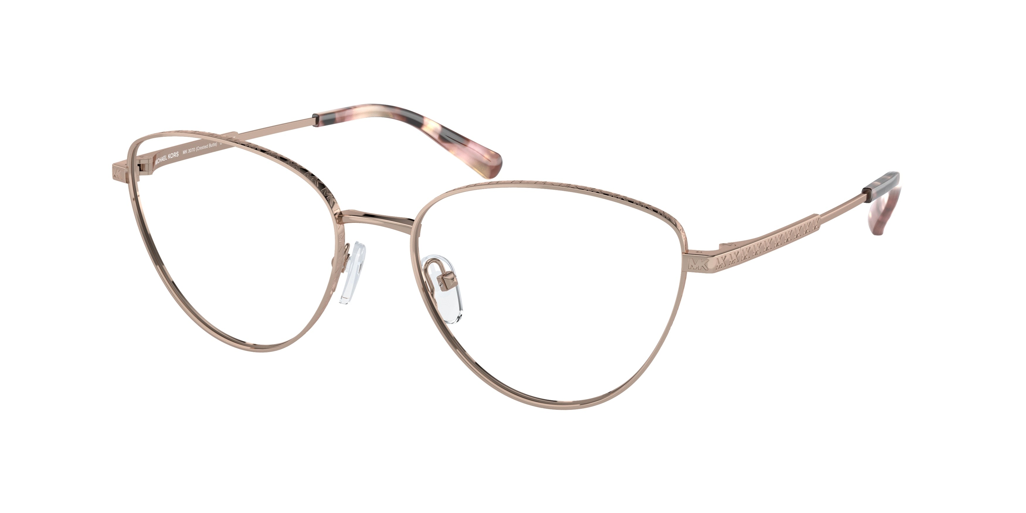 Michael Kors CRESTED BUTTE MK3070 Cat Eye Eyeglasses  1108-Rose Gold 55-140-17 - Color Map Gold