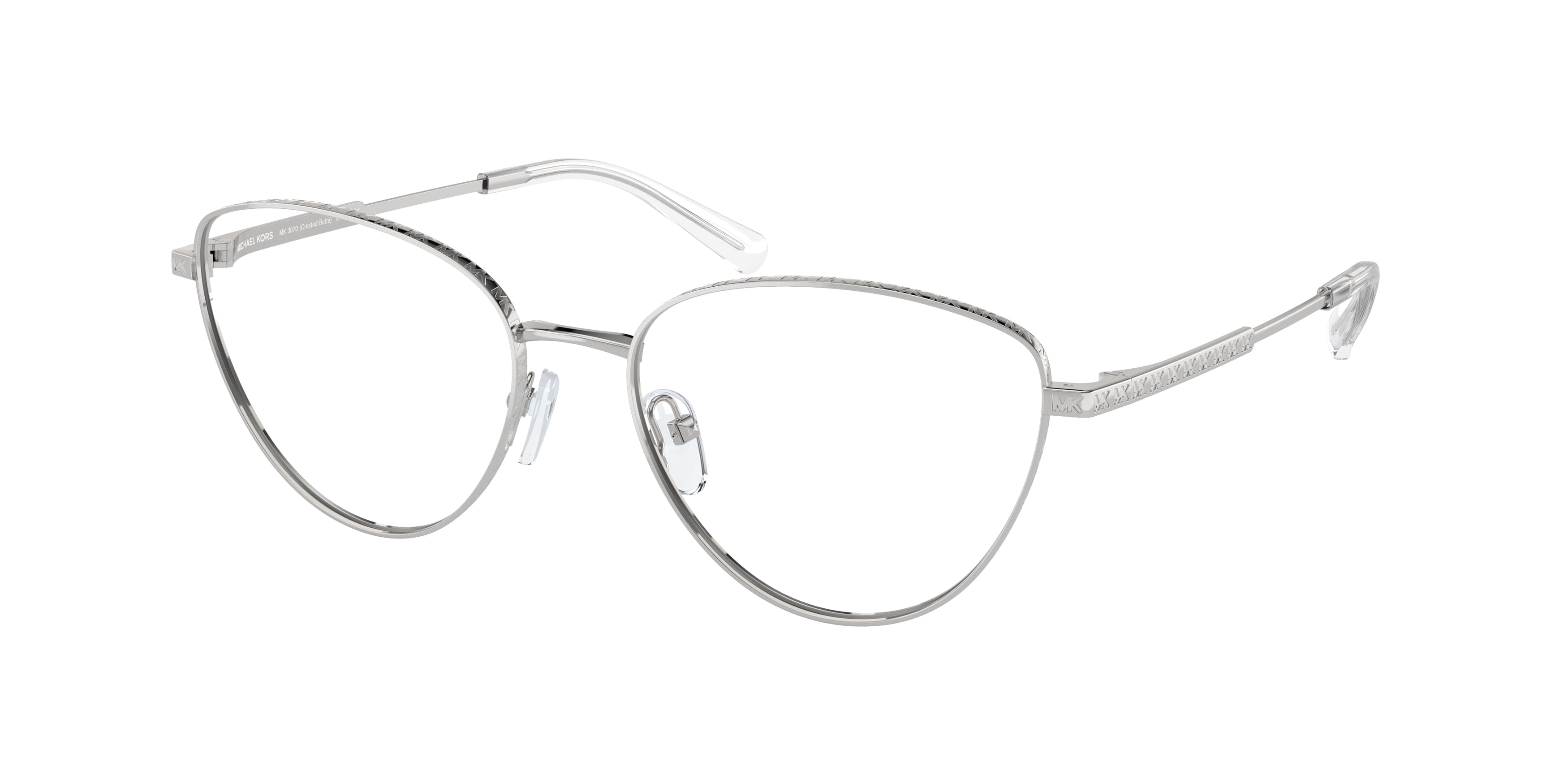 Michael Kors CRESTED BUTTE MK3070 Cat Eye Eyeglasses  1893-Silver 55-140-17 - Color Map Silver