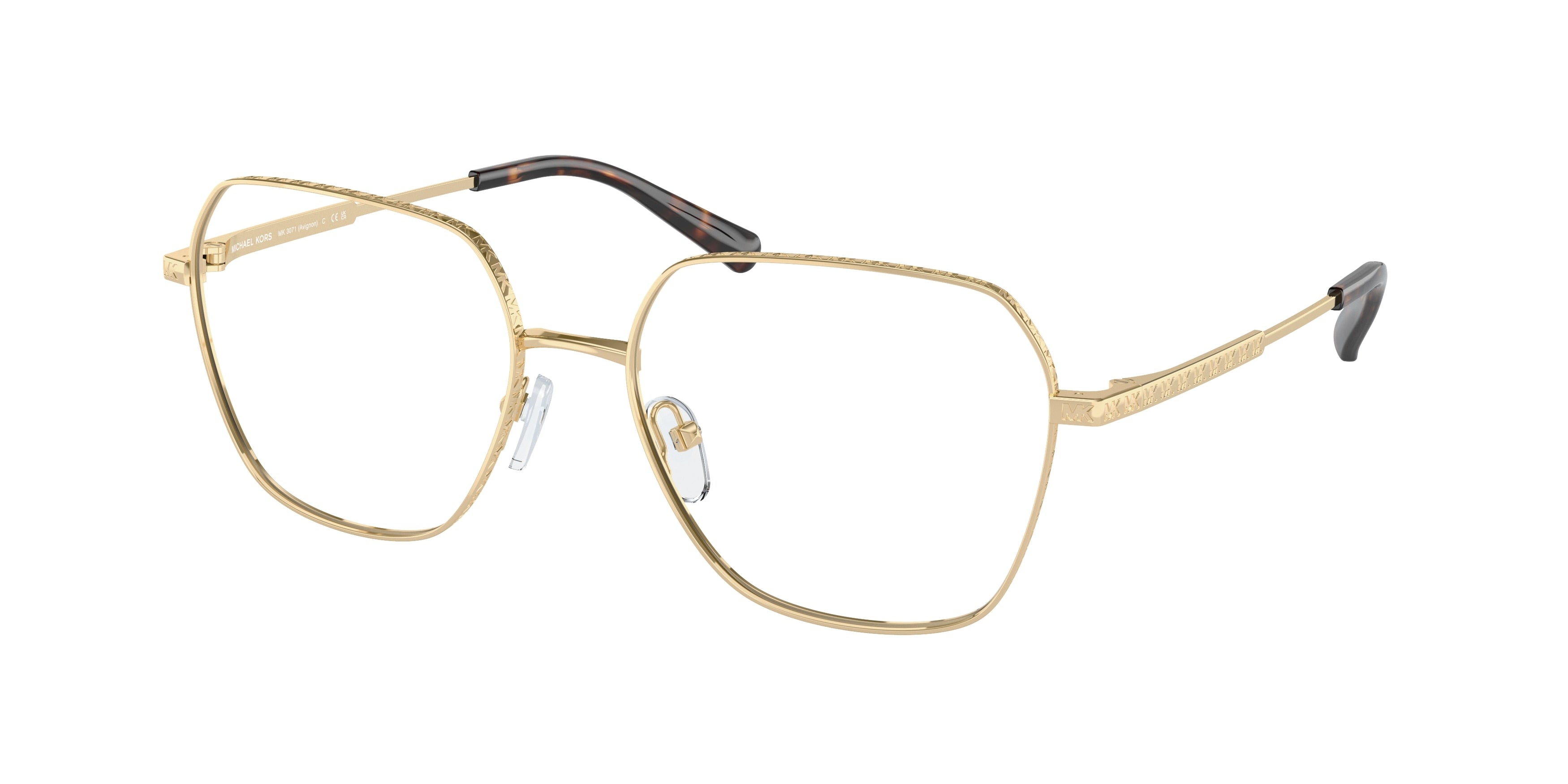 Michael Kors AVIGNON MK3071 Square Eyeglasses  1014-Light Gold 56-140-17 - Color Map Gold