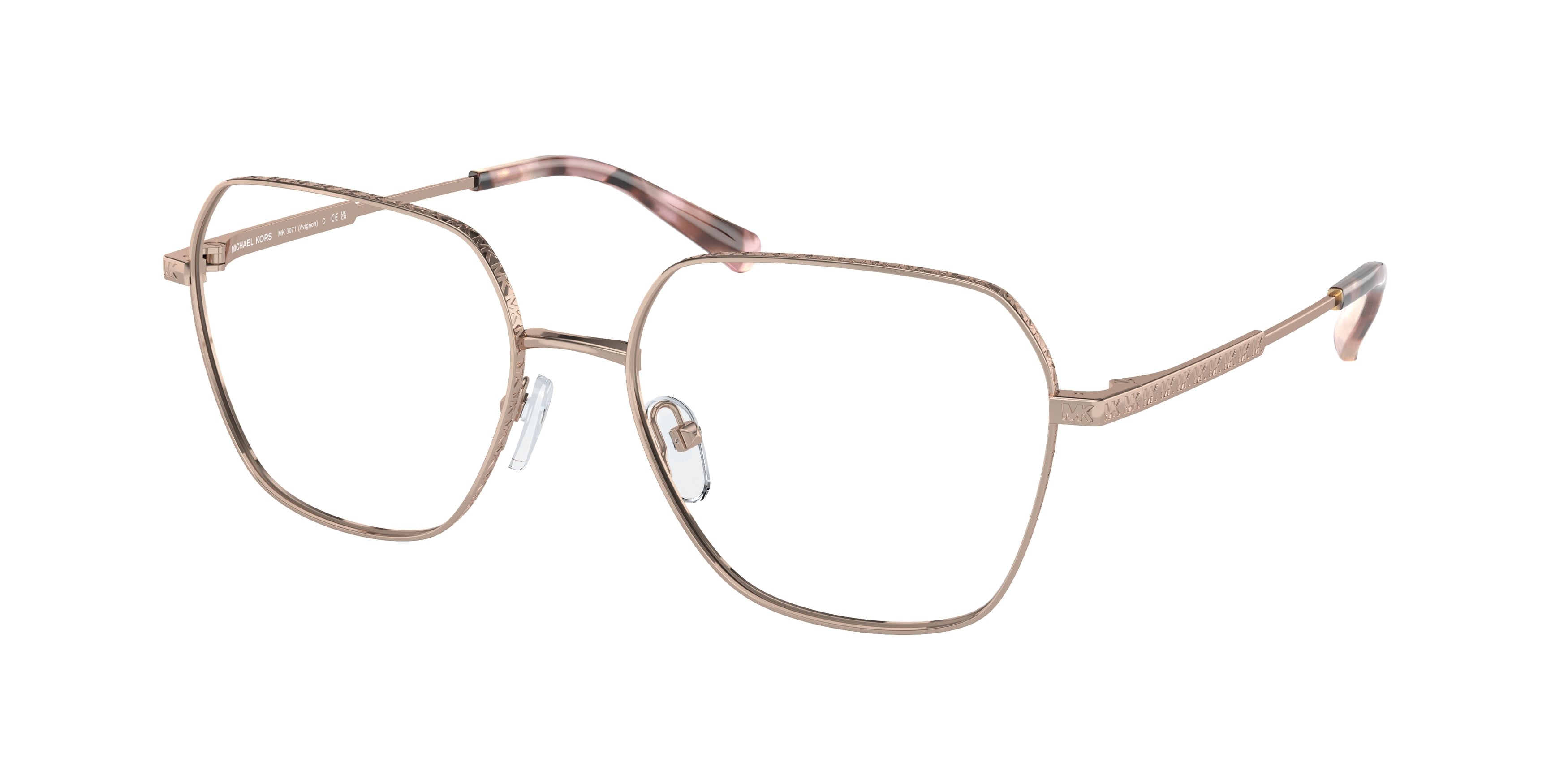 Michael Kors AVIGNON MK3071 Square Eyeglasses  1108-Rose Gold 56-140-17 - Color Map Gold