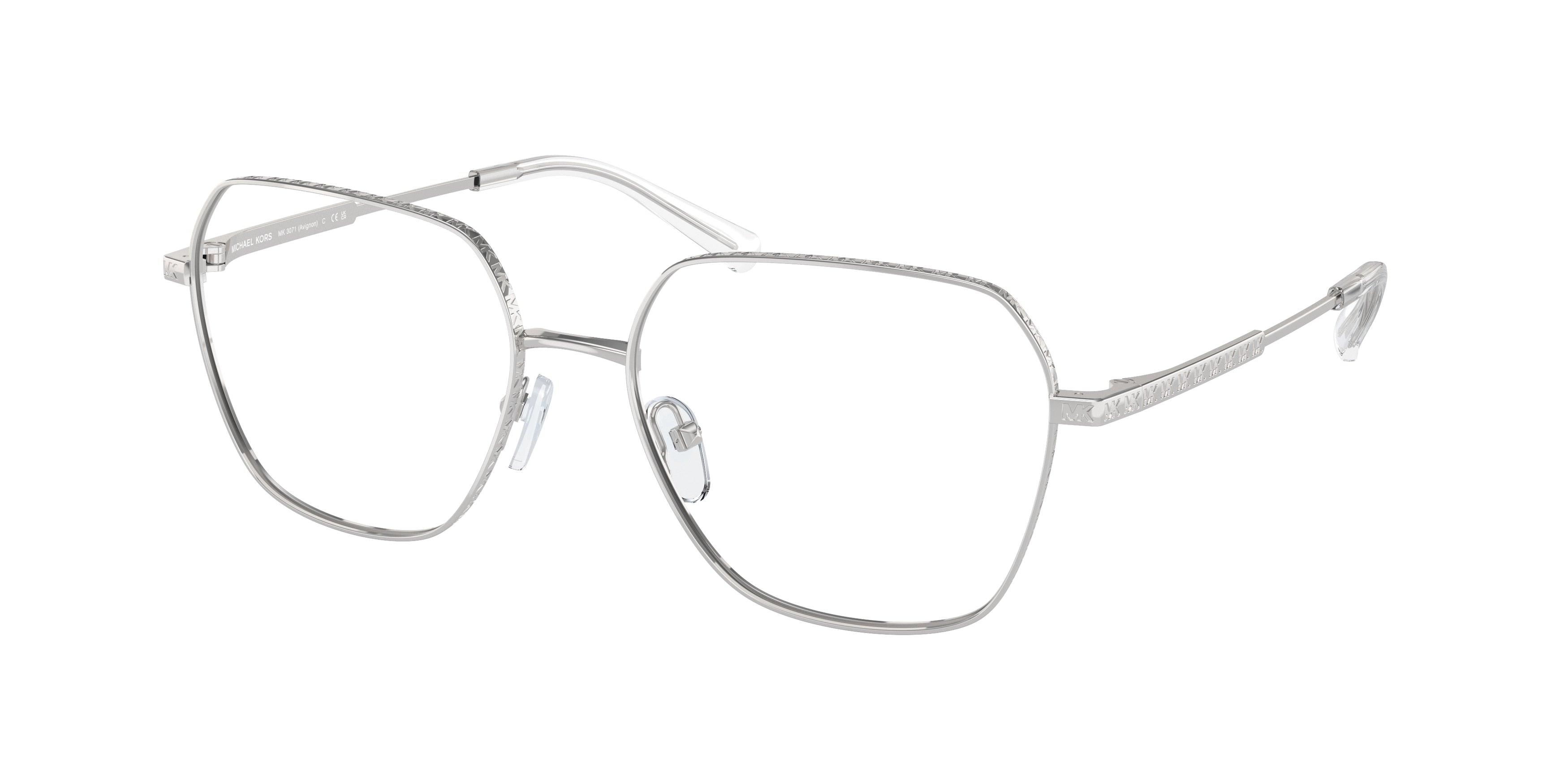 Michael Kors AVIGNON MK3071 Square Eyeglasses  1893-Silver 56-140-17 - Color Map Silver