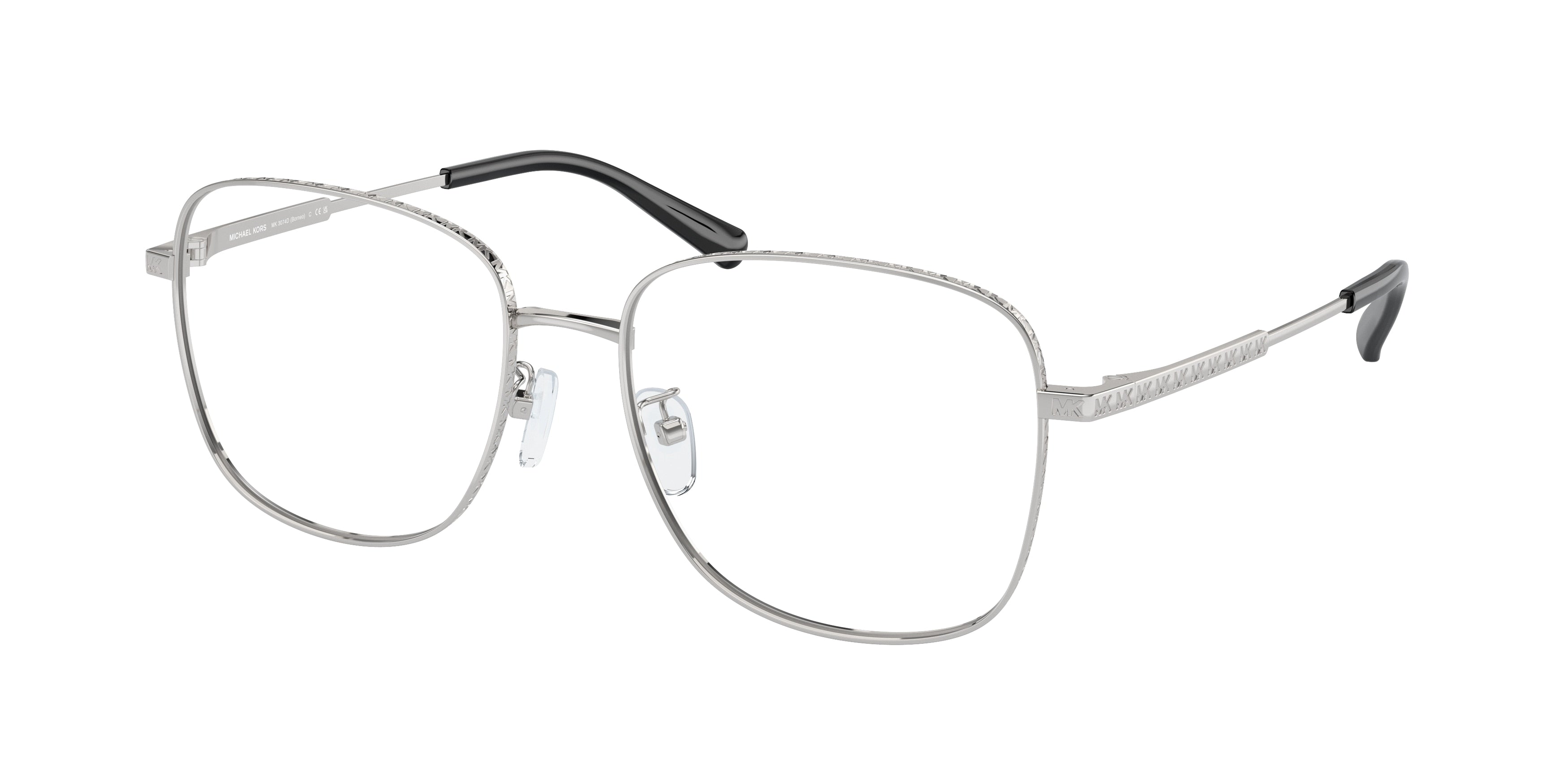 Michael Kors BORNEO MK3074D Square Eyeglasses  1893-Silver 56-145-17 - Color Map Silver