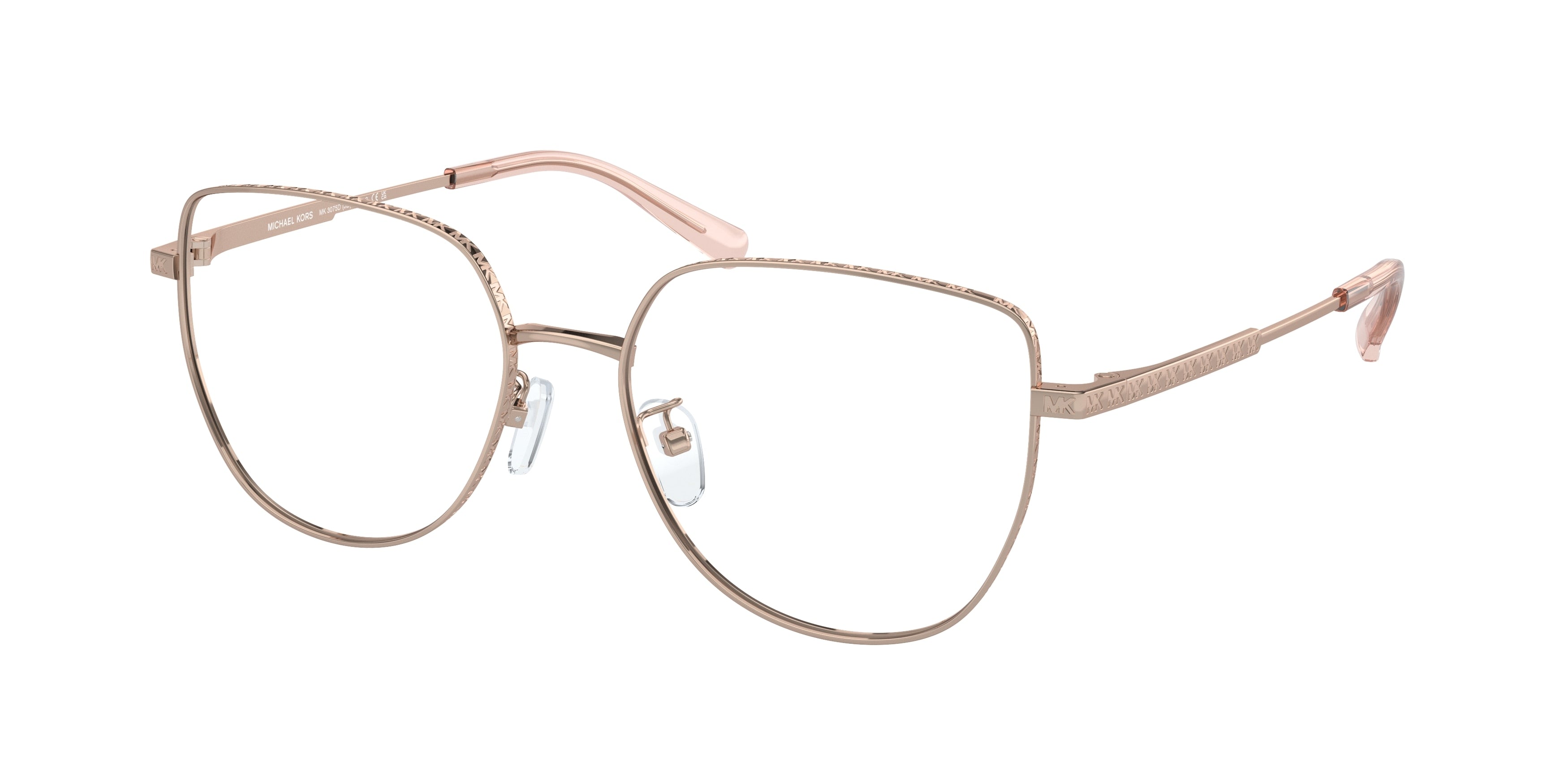 Michael Kors JAIPUR MK3075D Round Eyeglasses  1108-Rose Gold 55-145-17 - Color Map Gold