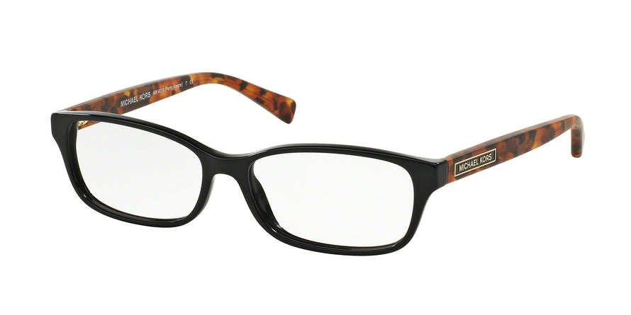 Michael Kors MK4024F Rectangle Eyeglasses  3065-BLACK BROWN TORTOISE 55-15-140 - Color Map black