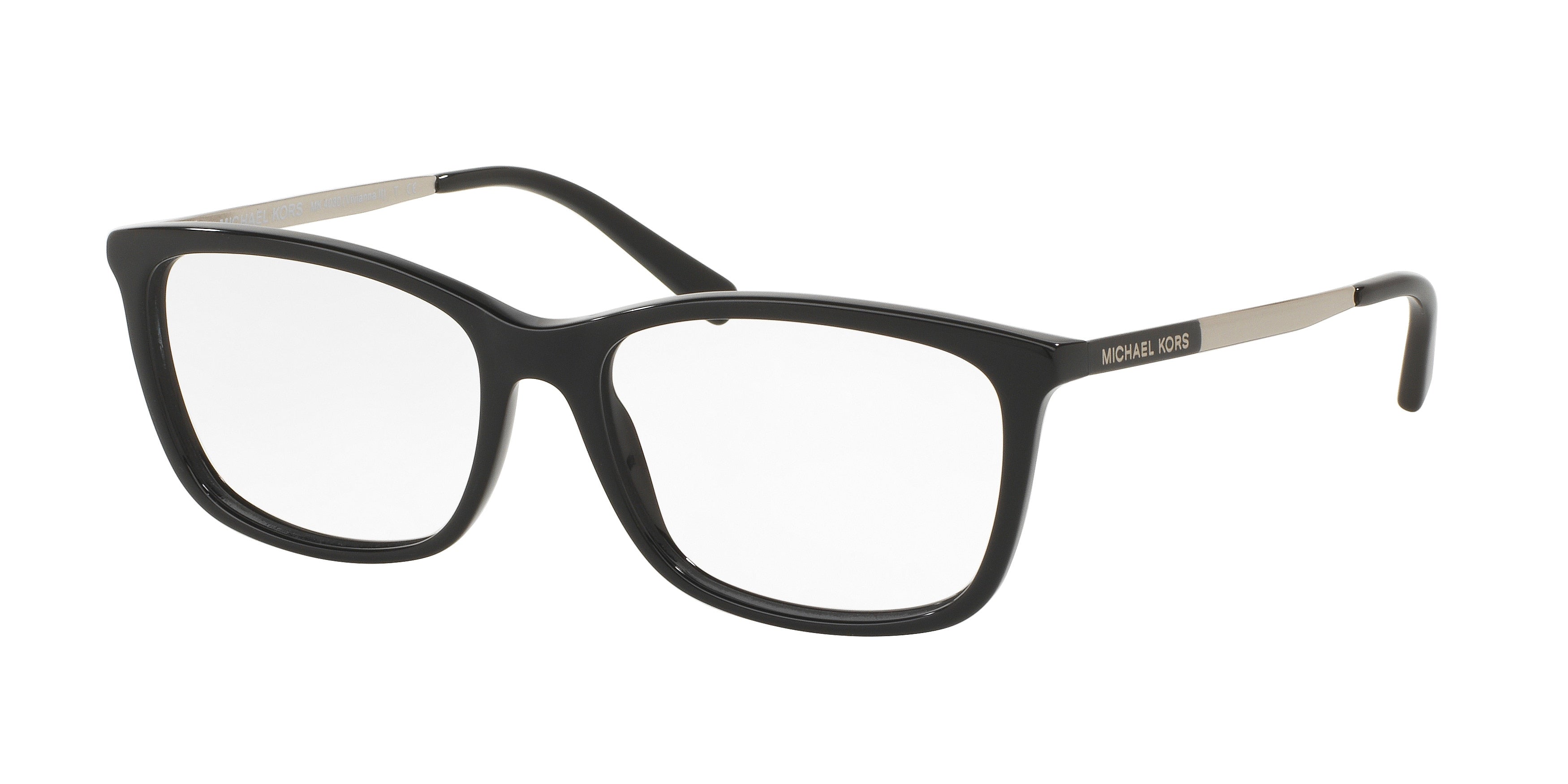 Michael Kors VIVIANNA II MK4030 Rectangle Eyeglasses  3163-Black 54-135-16 - Color Map Black