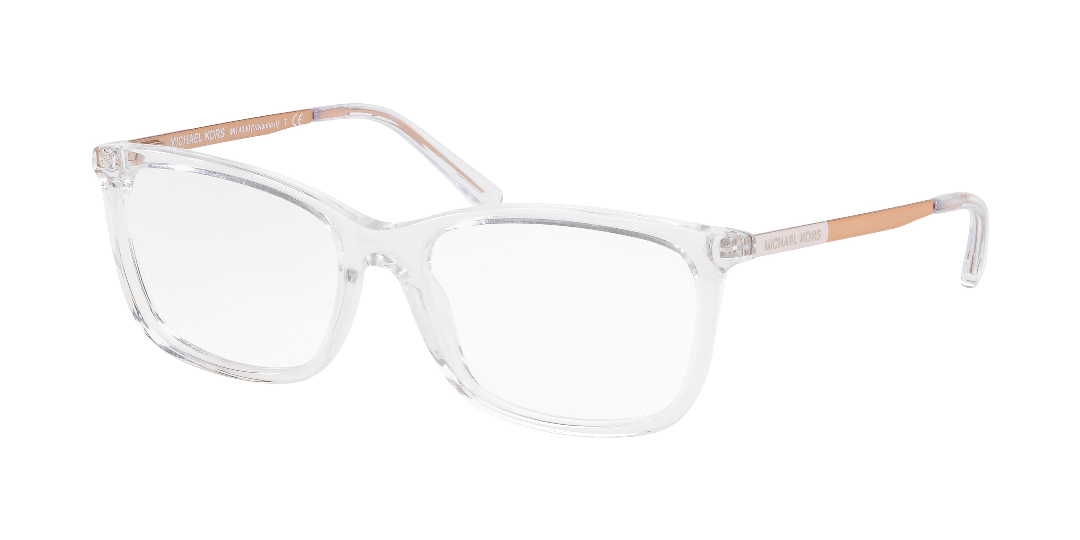 Michael Kors VIVIANNA II MK4030 Rectangle Eyeglasses  3998-Clear 54-135-16 - Color Map Transparent