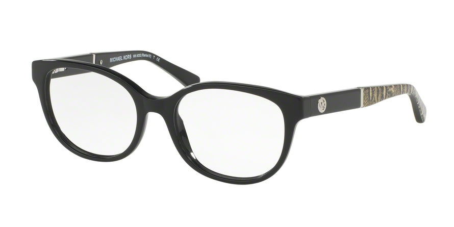 Michael Kors MK4032F Round Eyeglasses  3168-BLACK 51-17-135 - Color Map black