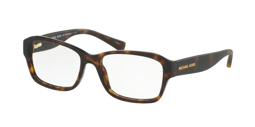 Michael Kors ANDREI MK4036 Rectangle Eyeglasses  3207-DARK TORTOISE 52-16-135 - Color Map havana