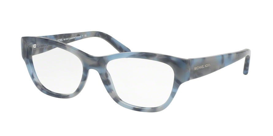 Michael Kors MK4037 Square Eyeglasses  3209-CADET BLUE MARBLE 53-16-135 - Color Map blue