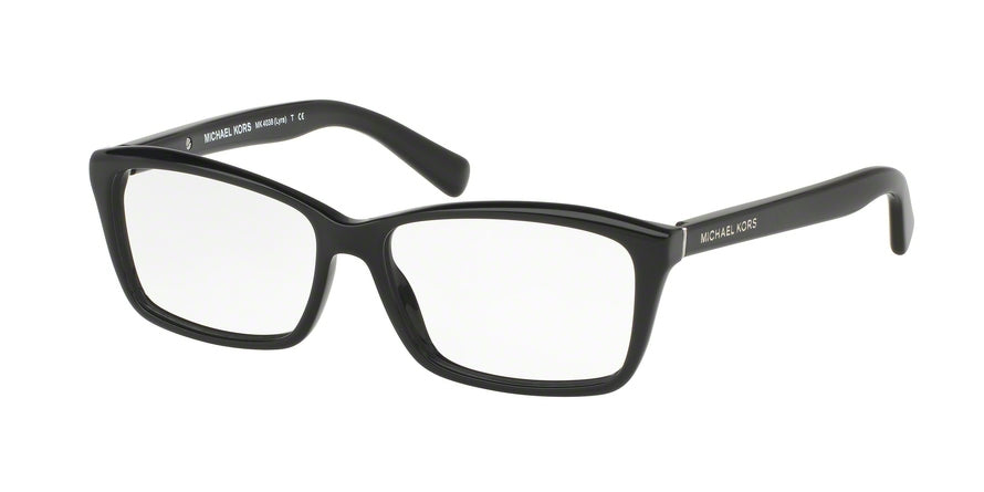 Michael Kors LYRA MK4038 Rectangle Eyeglasses  3177-BLACK 53-14-135 - Color Map black