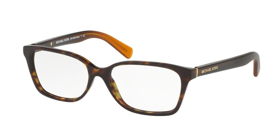 Michael Kors INDIA MK4039F Rectangle Eyeglasses  3217-DK TORTOISE 54-15-135 - Color Map havana