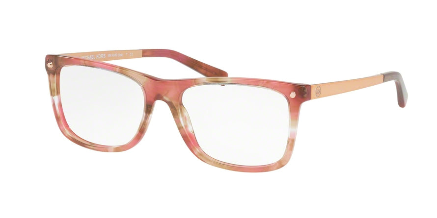 Michael Kors IZA MK4040 Square Eyeglasses  3240-PINK FLORAL 54-16-135 - Color Map pink