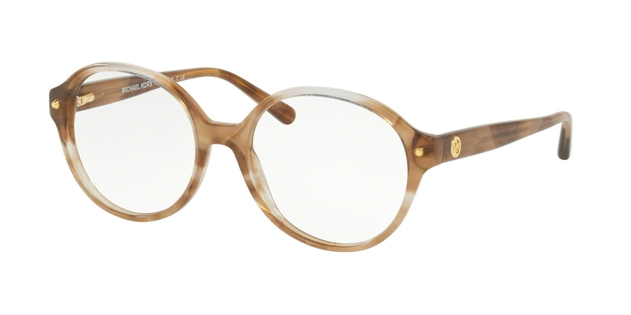 Michael Kors KAT MK4041 Round Eyeglasses  3235-BROWN FLORAL 51-17-135 - Color Map brown