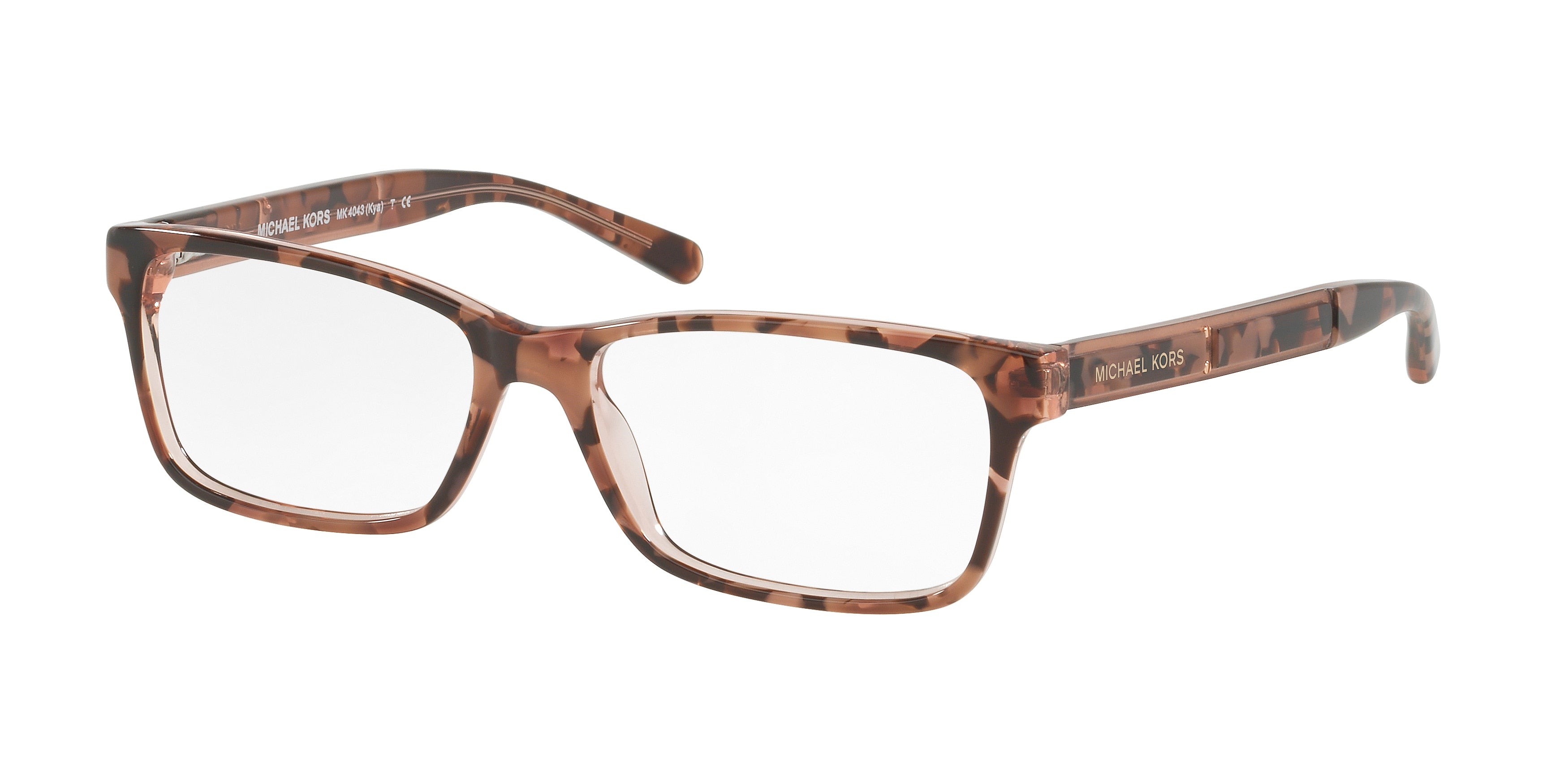 Michael Kors KYA MK4043 Rectangle Eyeglasses  3251-Pink Tortoise Graphic 53-135-15 - Color Map Pink