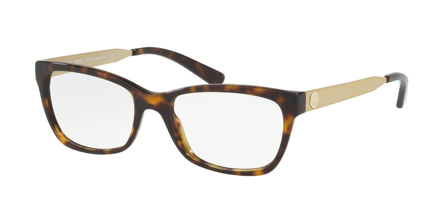 Michael Kors MARSEILLES MK4050 Square Eyeglasses  3293-DARK TORT 53-17-140 - Color Map tortoise
