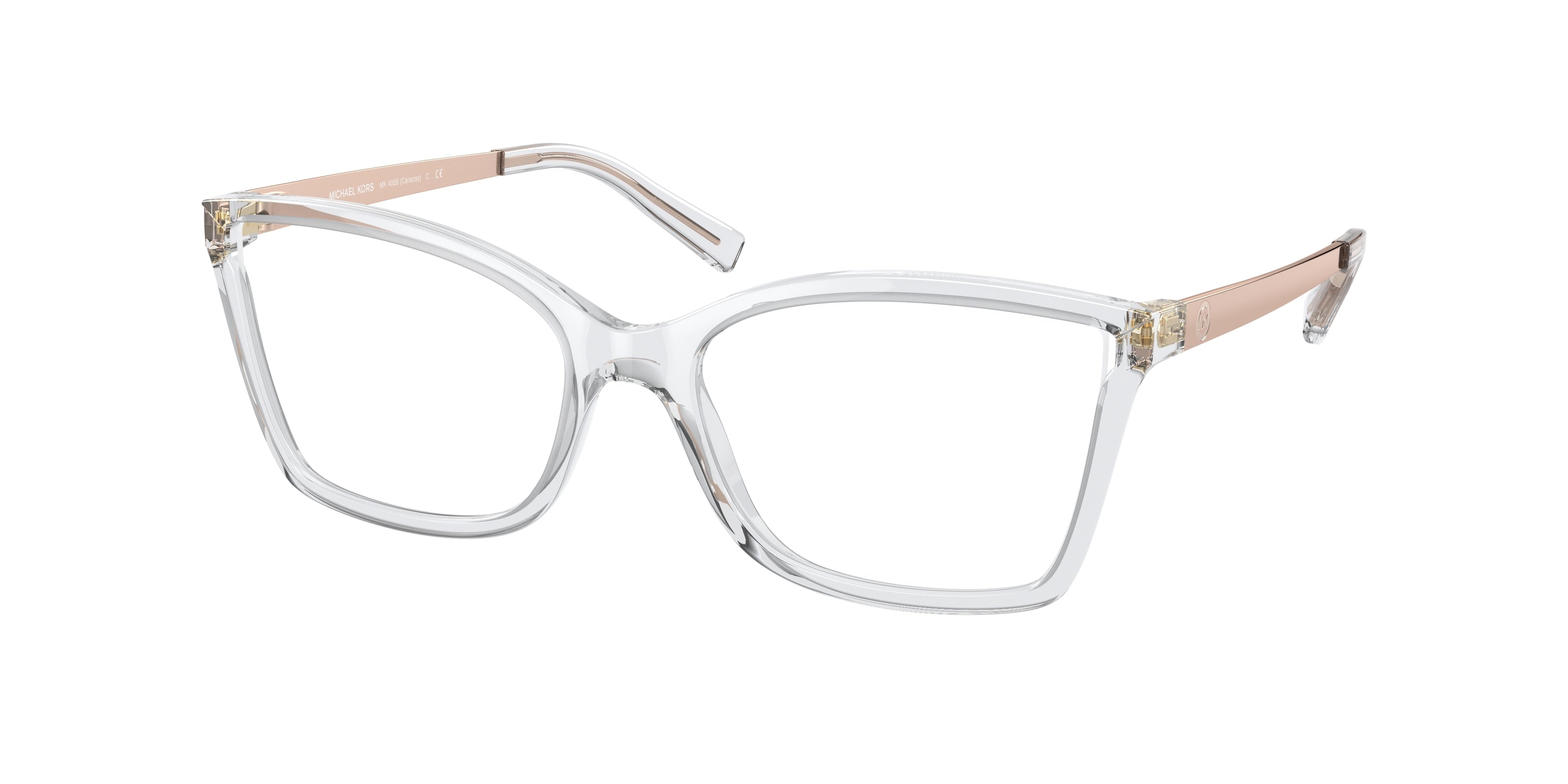 Michael Kors CARACAS MK4058 Rectangle Eyeglasses  3050-Clear 54-135-17 - Color Map Transparent