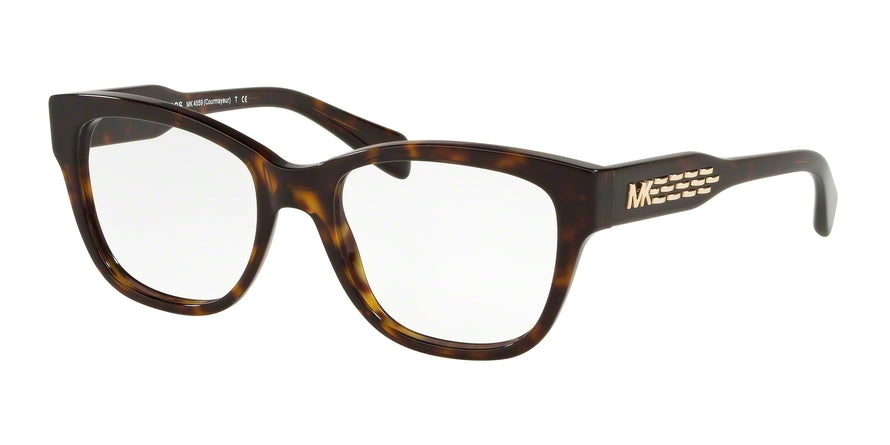 Michael Kors COURMAYEUR MK4059 Square Eyeglasses  3006-DARK TORT 52-18-140 - Color Map tortoise