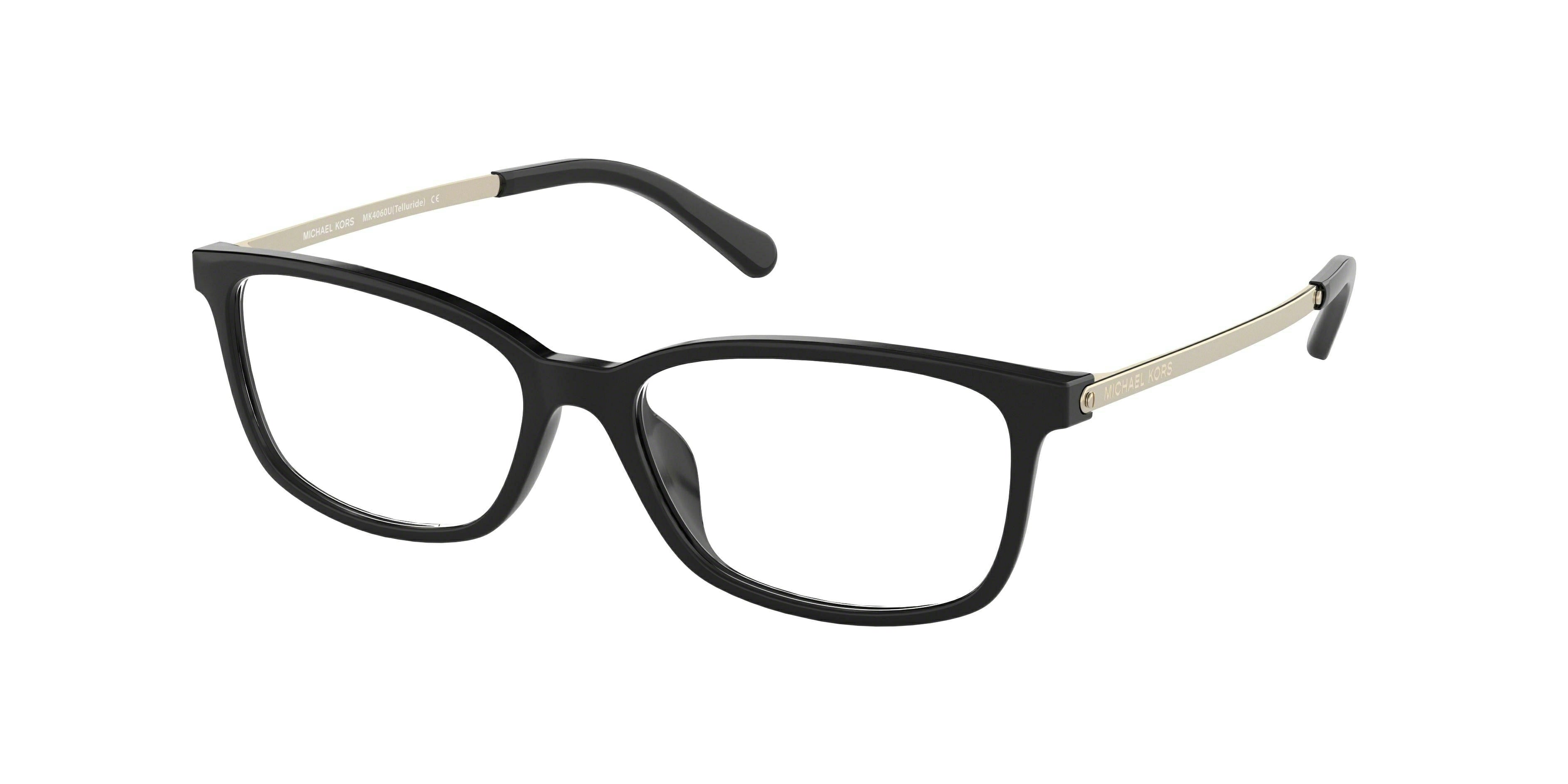 Michael Kors TELLURIDE MK4060U Rectangle Eyeglasses  3332-Black 54-140-15 - Color Map Black