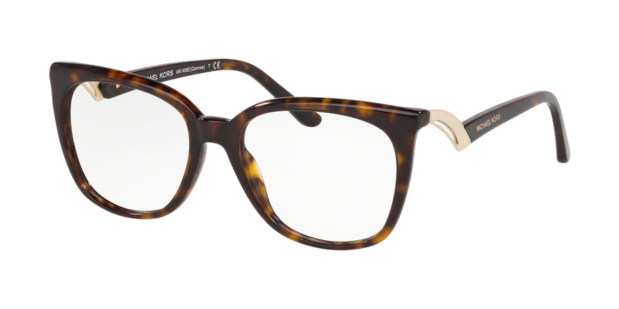 Michael Kors CANNES MK4062F Square Eyeglasses  3006-DARK TORT 54-17-140 - Color Map havana