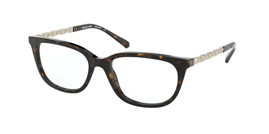 Michael Kors MEXICO CITY MK4065F Rectangle Eyeglasses  3006-DARK TORTOISE 54-17-140 - Color Map havana