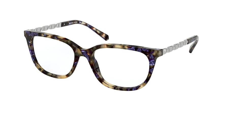 Michael Kors MEXICO CITY MK4065F Rectangle Eyeglasses  3279-NEW TREASURE  BLUE FLECK TORT 54-17-140 - Color Map havana