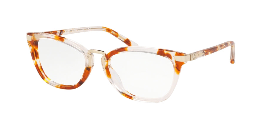 Michael Kors MK4066F Pillow Eyeglasses  3776-DB126.18 CRYSTAL TORT 52-18-140 - Color Map havana