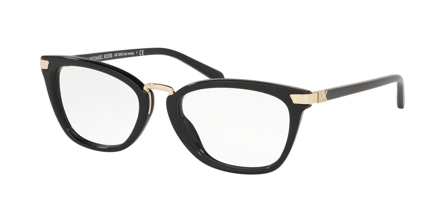 Michael Kors ISLA VERDE MK4066 Pillow Eyeglasses  3005-BLACK 52-18-140 - Color Map black