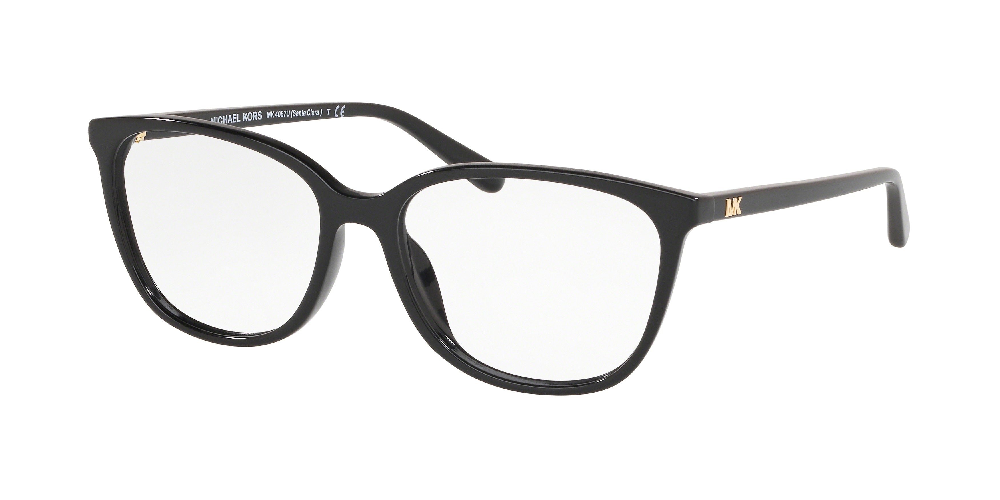 Michael Kors SANTA CLARA MK4067U Square Eyeglasses  3005-Black 55-140-16 - Color Map Black