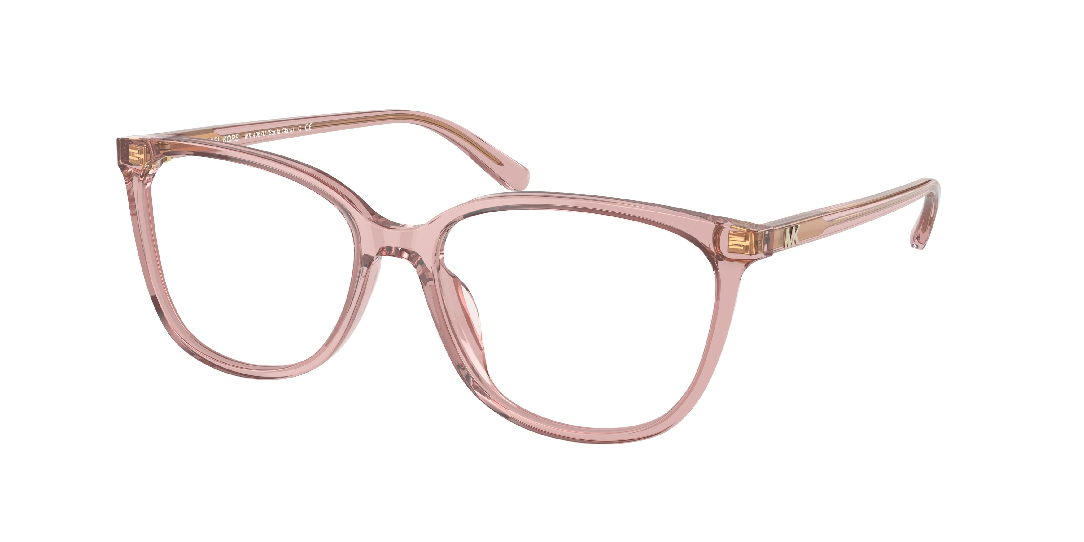 Michael Kors SANTA CLARA MK4067U Square Eyeglasses  3112-Transparent Dusty Rose 55-140-16 - Color Map Pink