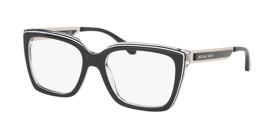 Michael Kors ACAPULCO MK4068 Square Eyeglasses  3666-BLACK SPORT LAMINATE 53-17-140 - Color Map black