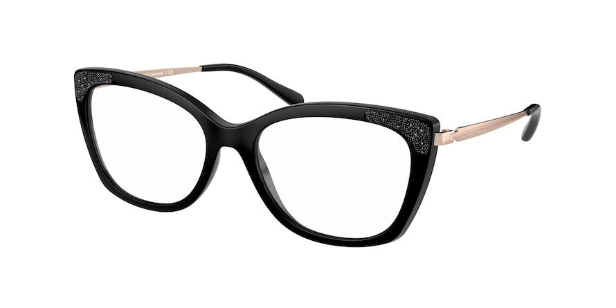 Michael Kors BELMONTE MK4077 Rectangle Eyeglasses  3332-BLACK 54-17-140 - Color Map black