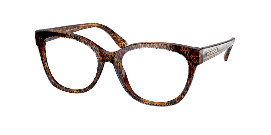 Michael Kors SANTA MONICA MK4081F Cat Eye Eyeglasses  3667-MK LOGO PRINT TORTOISE 53-17-140 - Color Map havana
