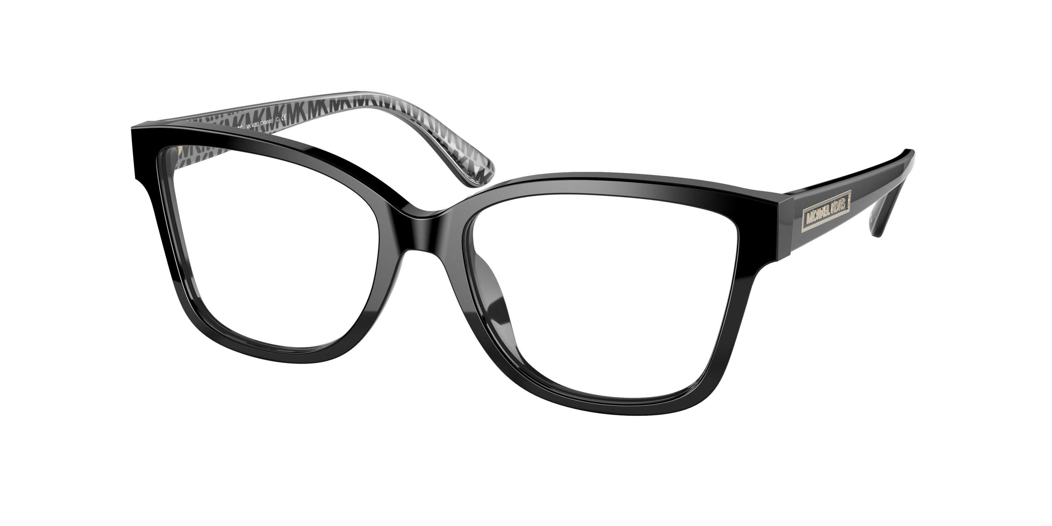 Michael Kors ORLANDO MK4082 Square Eyeglasses  3005-Black 52-140-17 - Color Map Black