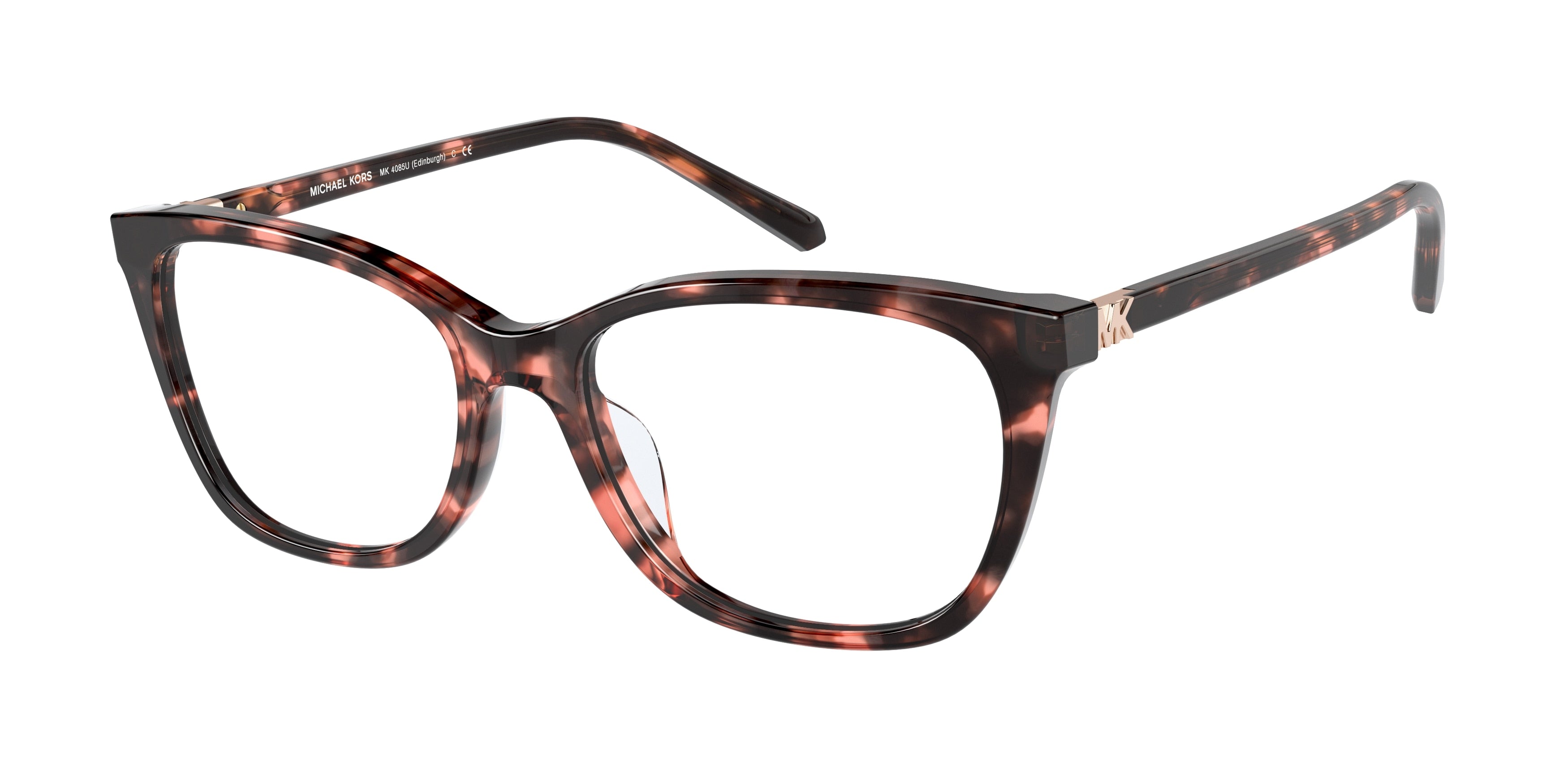 Michael Kors EDINBURGH MK4085U Pillow Eyeglasses  3009-Bio Pink Tortoise 54-140-17 - Color Map Pink