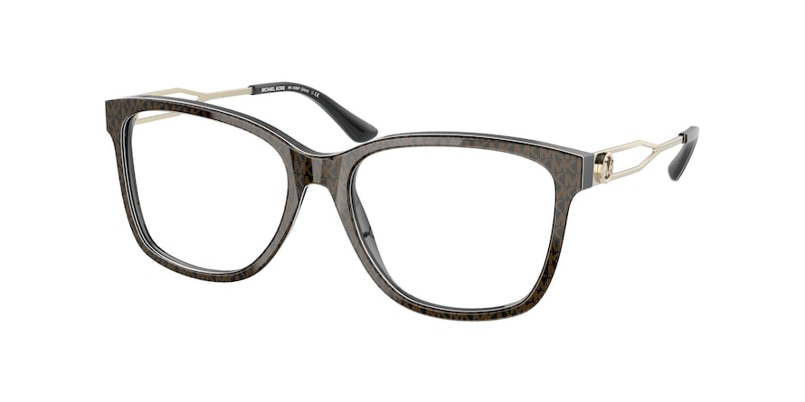 Michael Kors SITKA MK4088F Square Eyeglasses  3706-BROWN SIGNATURE PVC 55-16-140 - Color Map brown